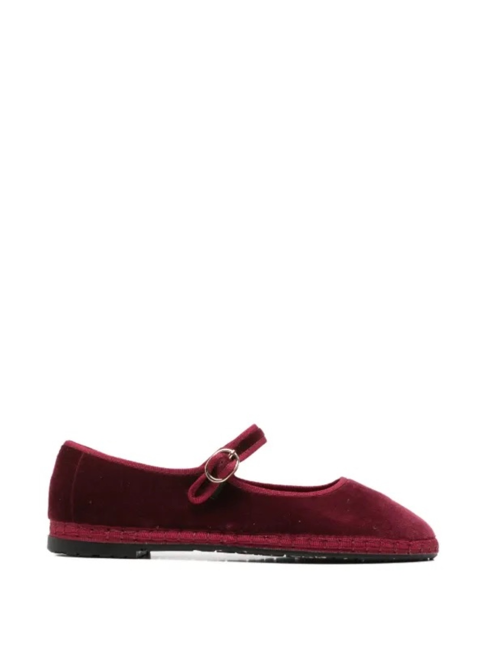 Burgundy Velvet Mary Jane Flats
